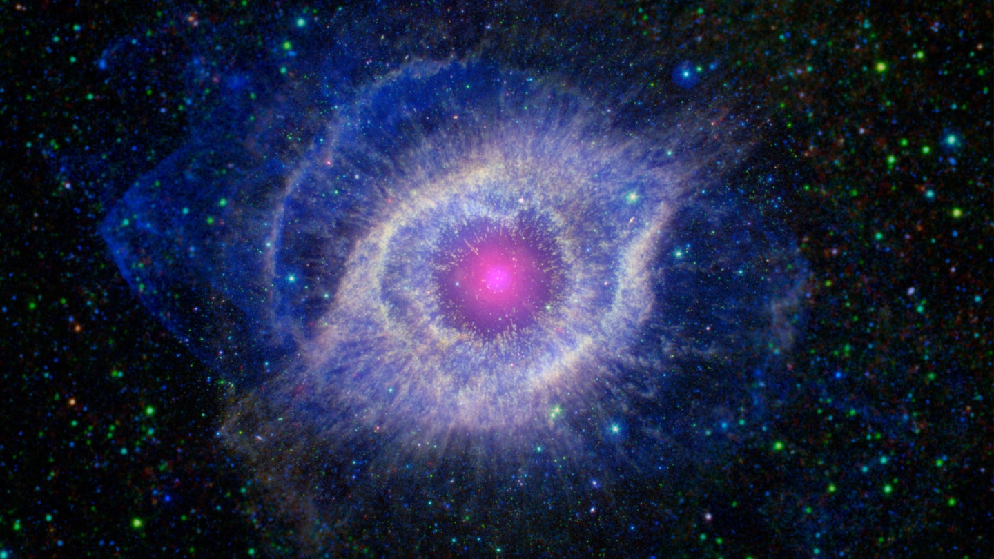 A nebula's mysterious glow is fueled by a giant busted planet
