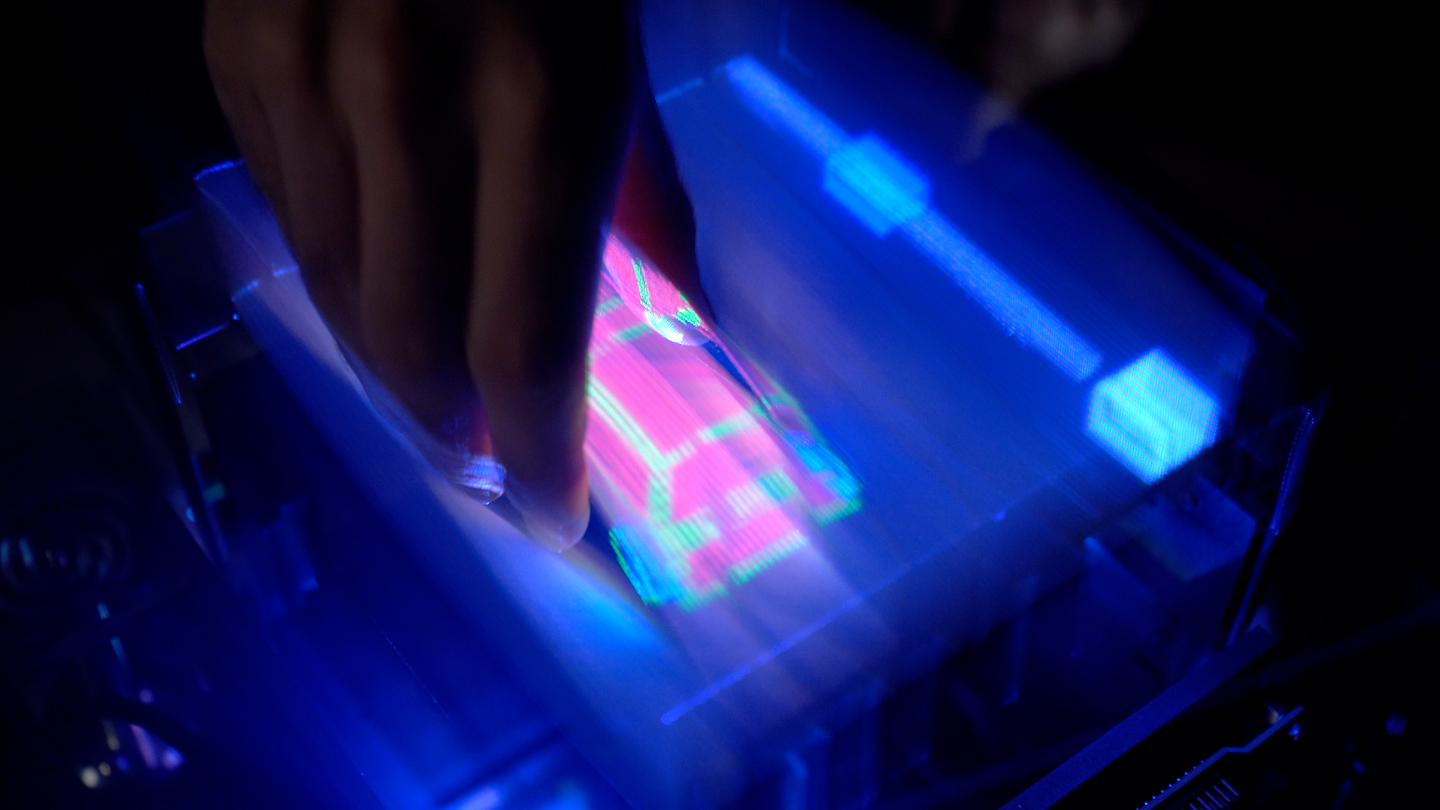 You can ‘grab’ these virtual displays and manipulate them midair