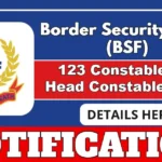 BSF Notification Out For 123 Constable And Head Constable Posts