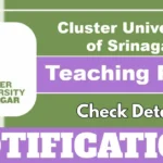 Cluster University Of Srinagar Notification For Assistant Professor Post Vacancy