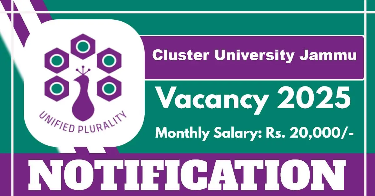 Cluster University Jammu Project Personnel Vacancy In Geology Department For JKST&IC Project