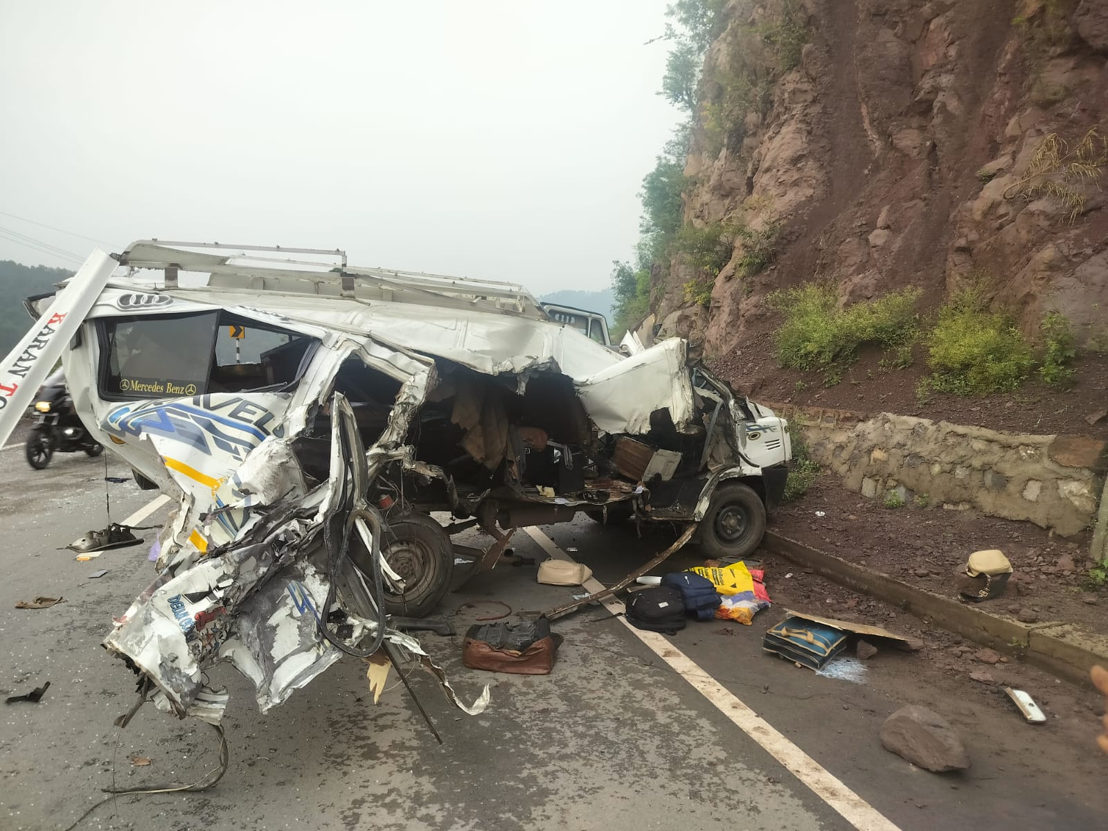 Two people died, nine injured in a road accident.