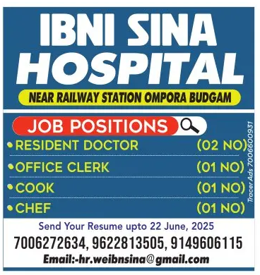 IBNI SINA Hospital Jobs. | jkalerts jkupdates