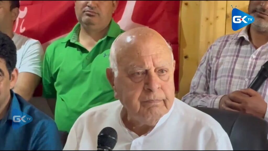 Dr Farooq Abdullah offers Friday prayers at Hazratbal Shrine
