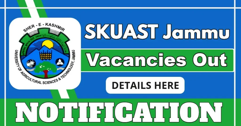 SKUAST Jammu Project Associate /JRF Post 2025 – Apply By 16 July For DBT Funded Project