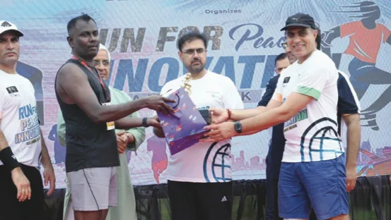 Satish Sharma flags off Run for Peace and Innovation at Jammu University