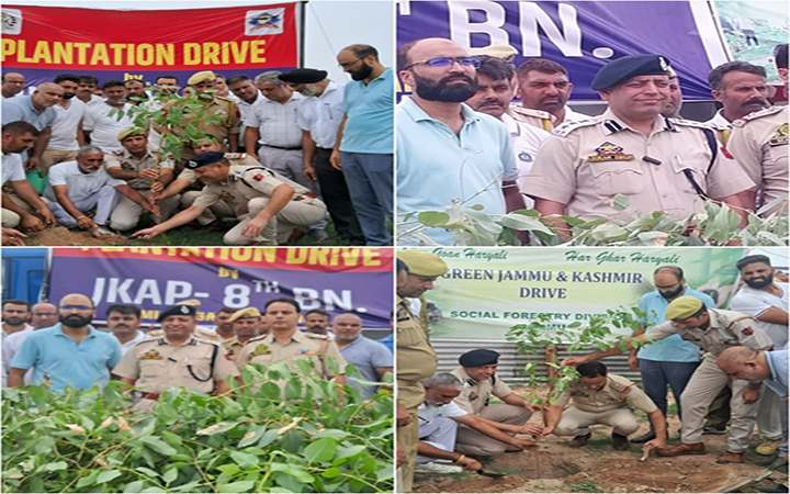 JKAP-8th Battalion Organizes Plantation Drive in Collaboration with Social Forestry Department in Jammu