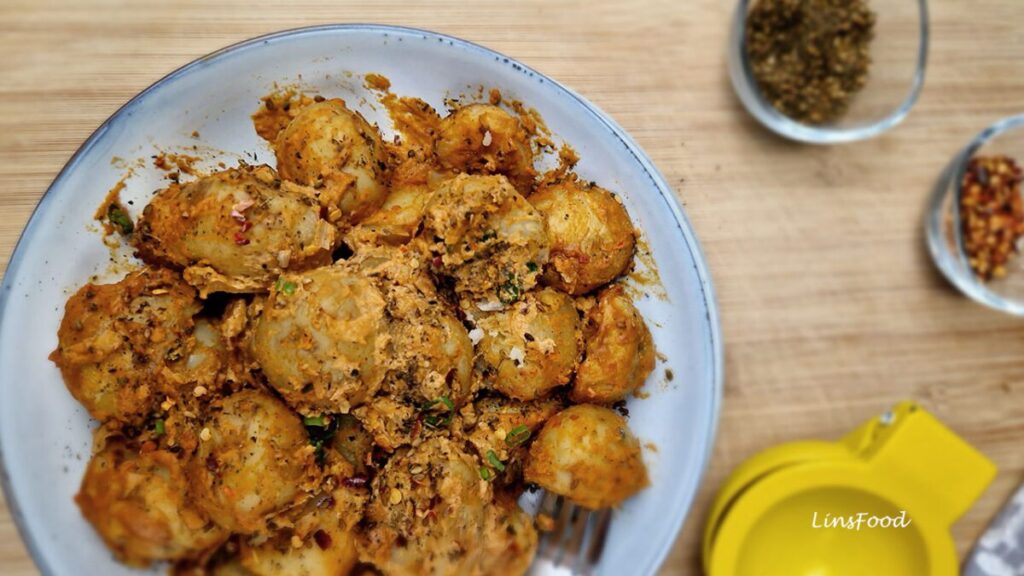 Harissa Potato Salad with Yoghurt and Tahini