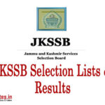 JKSSB Provisional Selection Lists for Various Posts | JKUpdates