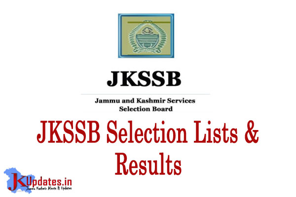 JKSSB Provisional Selection Lists for Various Posts | JKUpdates