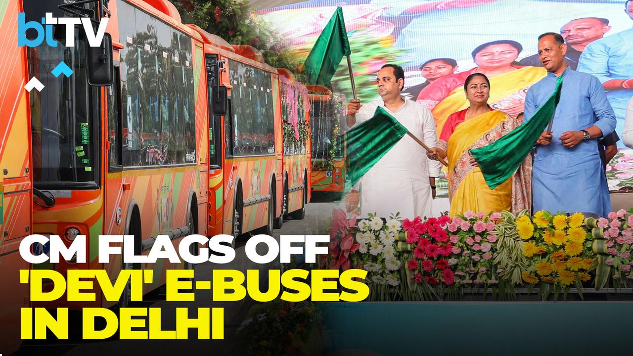 Delhi CM Rekha Gupta Flags Off 100 DEVI E-Buses From Narela Depot, Women Drivers Lead The Way