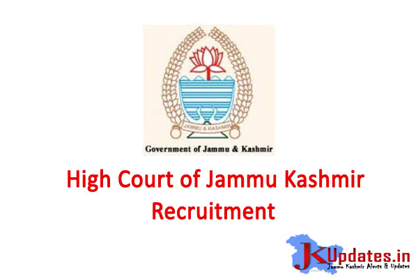 JK High Court Appointment of Steno-Typists in Jammu & Kashmir Division | JKUpdates
