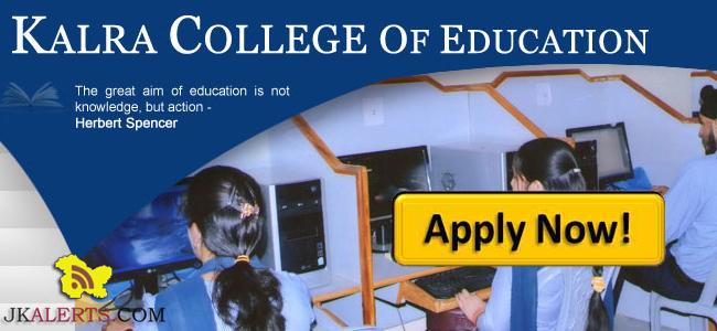 Kalra College of Education Jobs. | jkalerts jkupdates