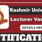 Kashmir University Guest Lecturer Vacancy, Walk-In Interview On 2 July