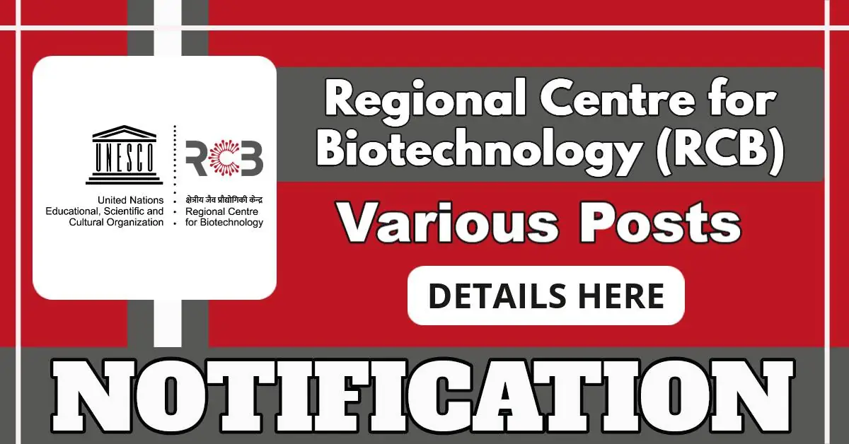 RCB IBDC Project Contractual Posts Notification 2025 Out For 13 Positions, Apply Online
