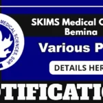 SKIMS Medical College Notification Out For Faculty Posts In Psychiatry, Psychology And Nursing