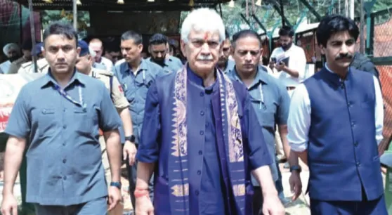 Lieutenant Governor visits Nunwan base camp at Pahalgam