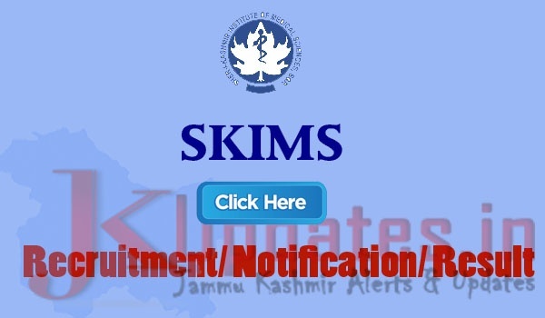 SKIMS: Selection list of the candidates for various posts | JKUpdates